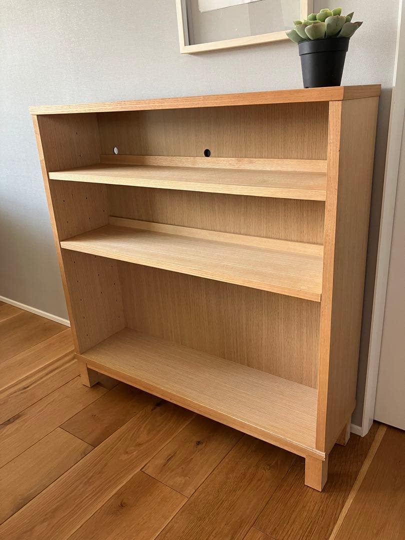 無印良品 本棚 薄型 木製収納 ロータイプ(販売終了品) - メルカリ