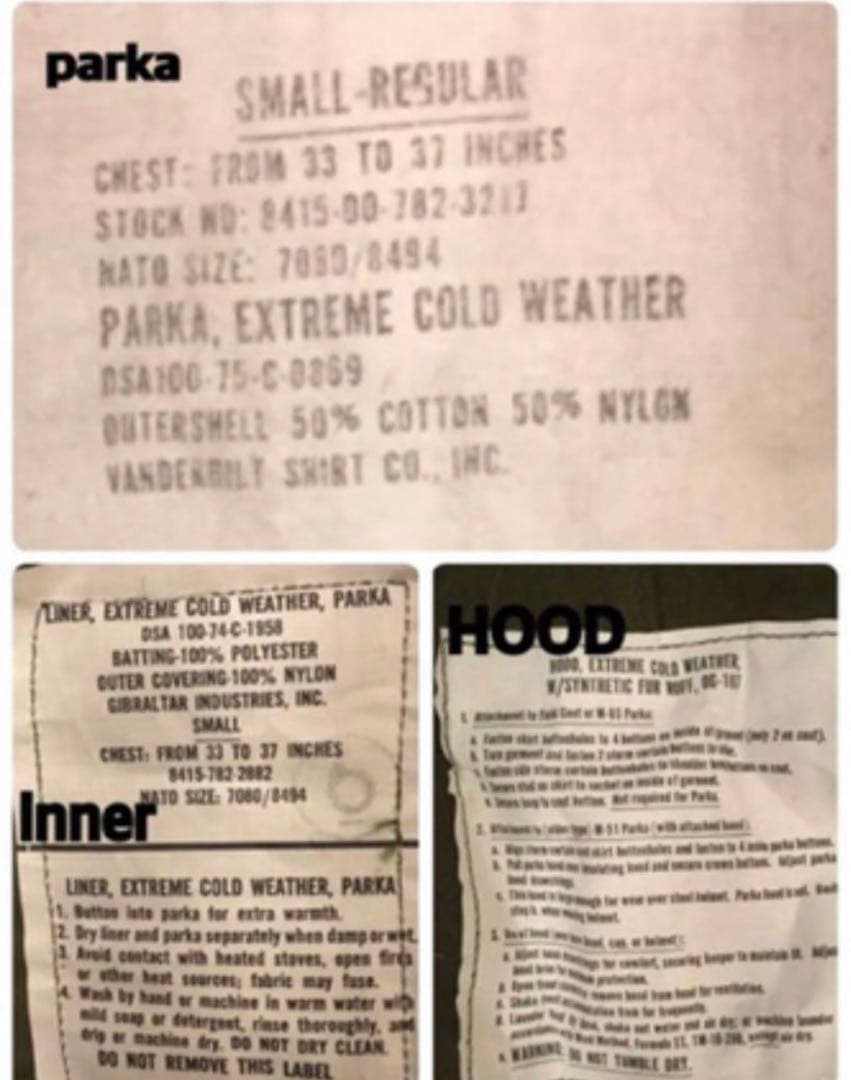 70s U.S.ARMY、M-65 fishtail parka フルセット