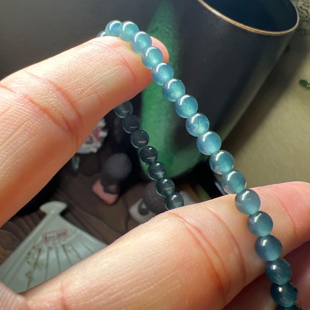 本翡翠、特選純ブルー、ネイビーブレスレット