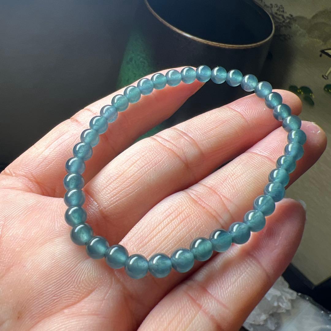 本翡翠、特選純ブルー、ネイビーブレスレット