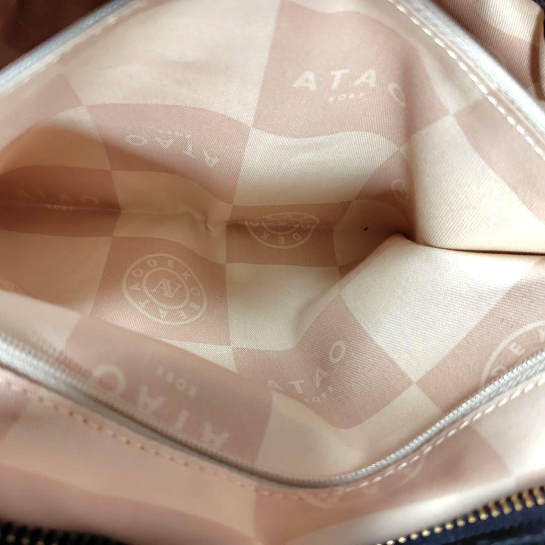 未使用級 ATAO ピッコラ バンドバッグ トートバッグ レザー ブラック ロゴ