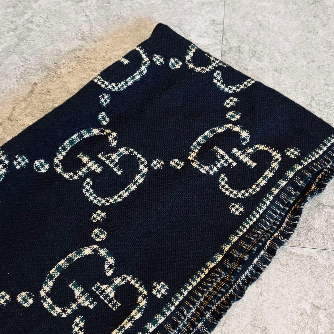 GUCCI グッチ GGジャガード チェック スカーフ マフラー ユニセックス