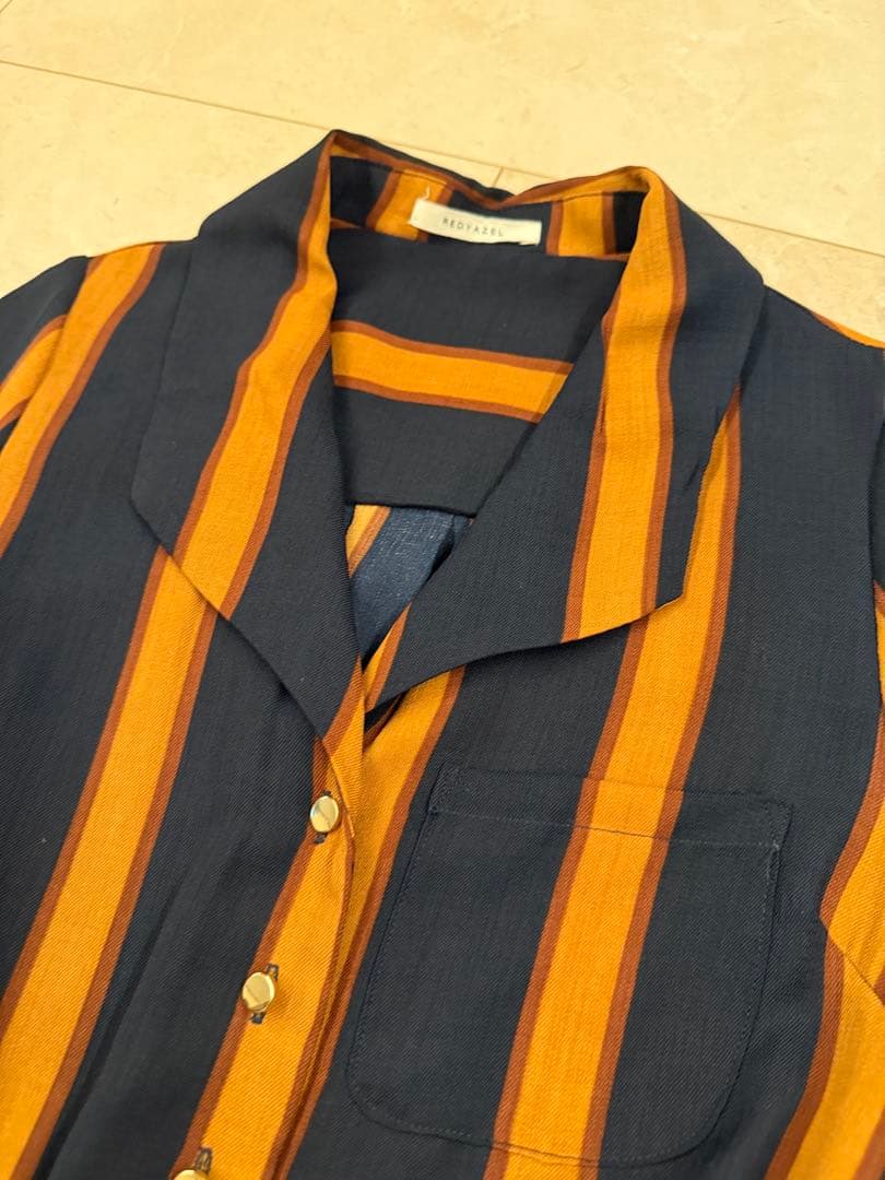 REDYAZELワンピース ストライプ ベージュ　茶　紺　カラーシャンプーセット