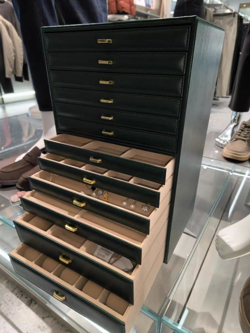 PUレザー アクセサリーケース 12段