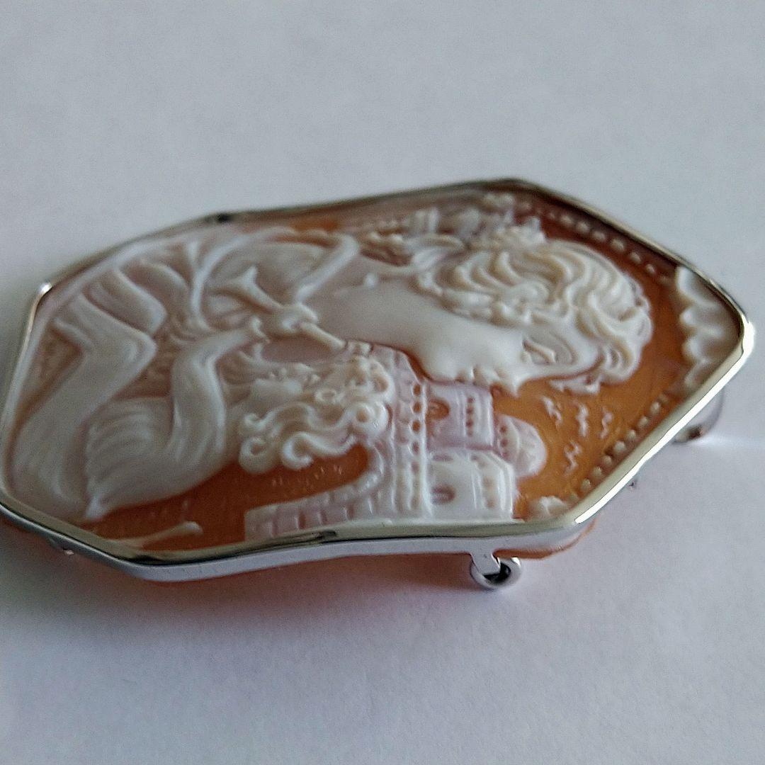 生ハムメロン様専用✤作家ものシェルカメオ✤K18WG『ラッパを吹く少年