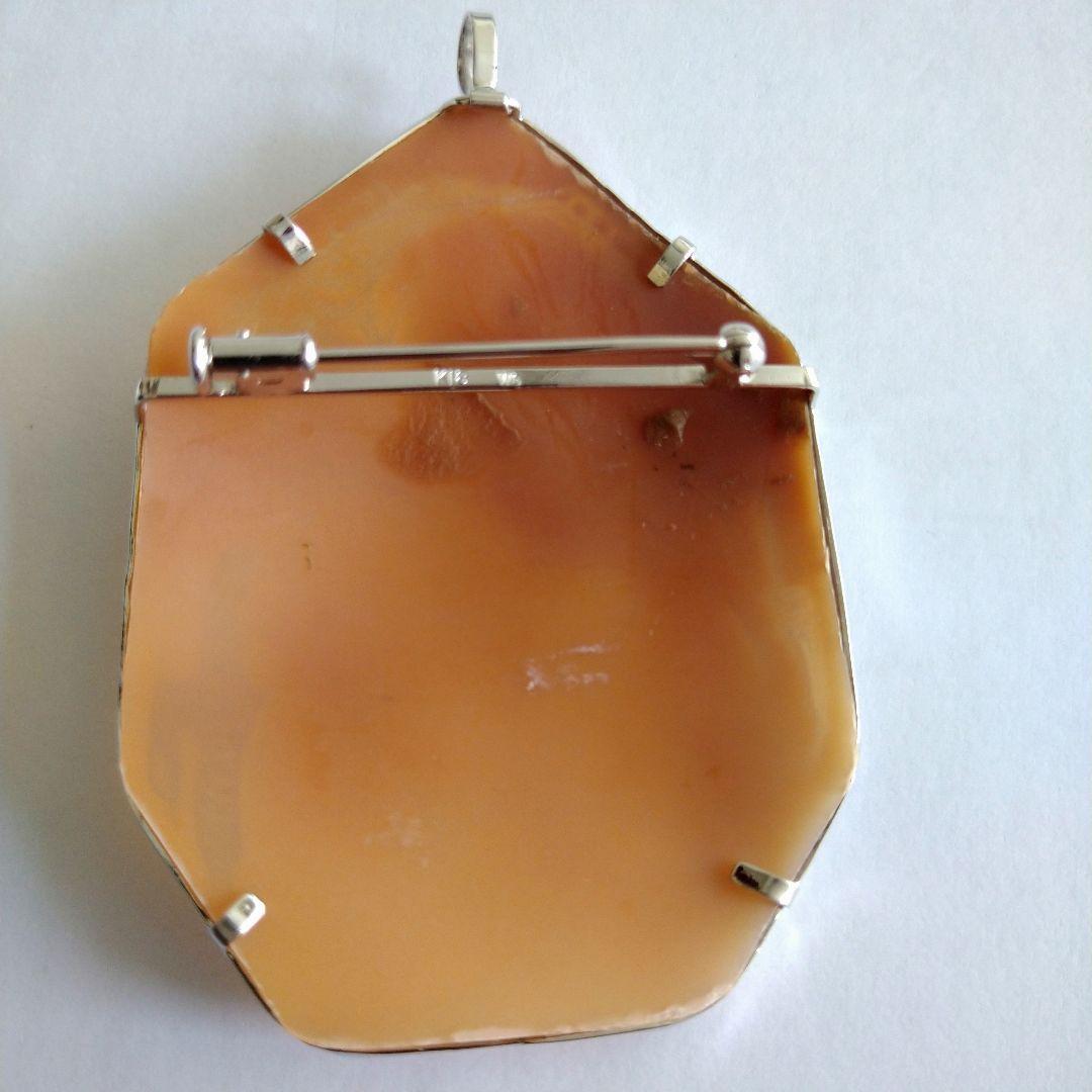 生ハムメロン様専用✤作家ものシェルカメオ✤K18WG『ラッパを吹く少年