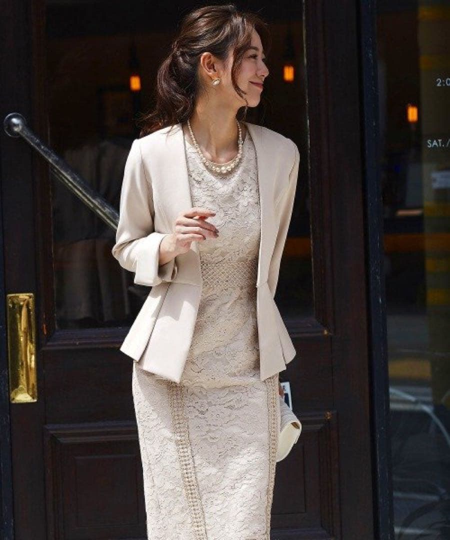 レーシーワンピースセットアップスーツ