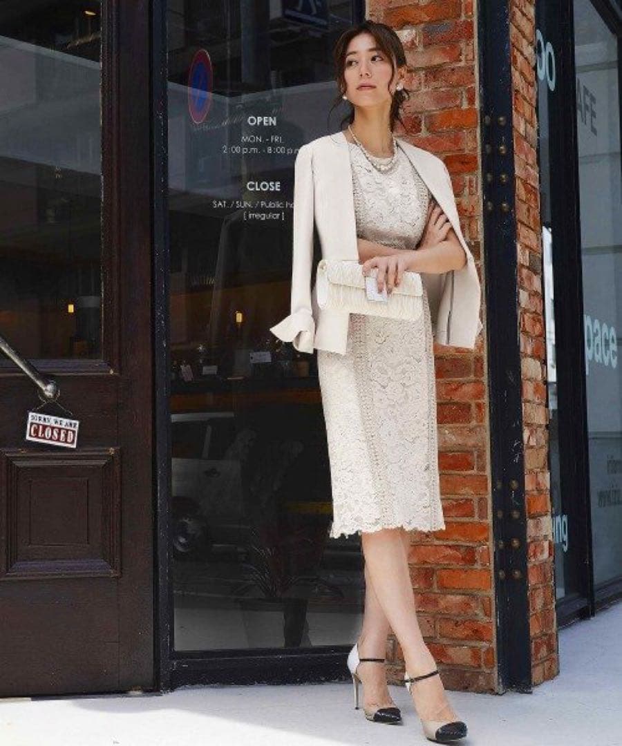 レーシーワンピースセットアップスーツ