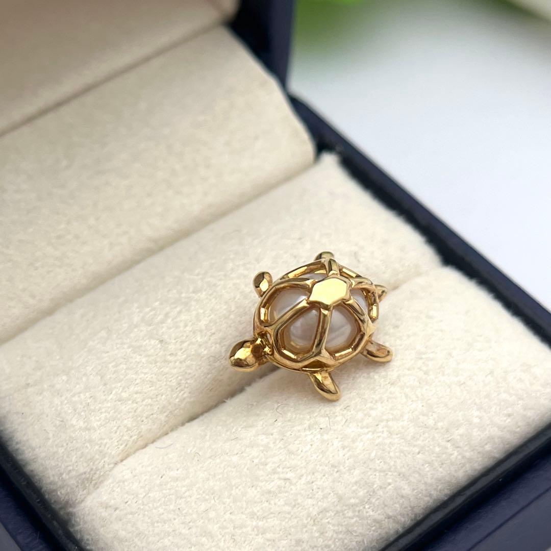 ☆美品☆ミキモト　K18 ピンブローチ　パール　カメ　皇室御用達ブランド