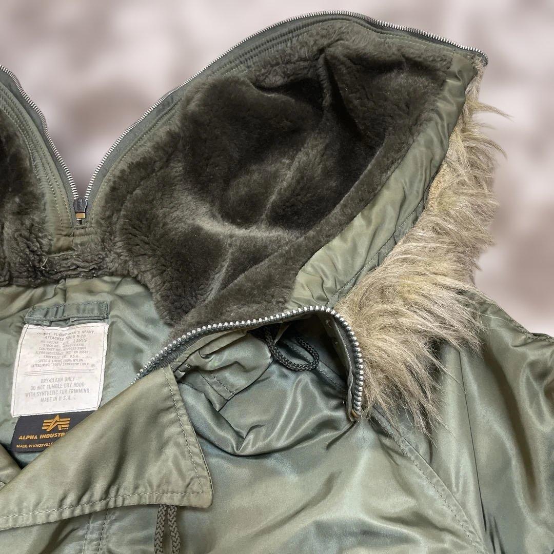 90s USA製 ALPHA N2B フライトジャケット N-2B オリーブ お