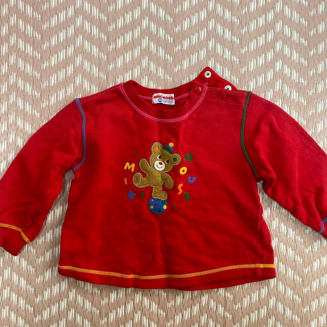 ミキハウス 赤 クマ刺繍 トレーナー 90cm - メルカリ