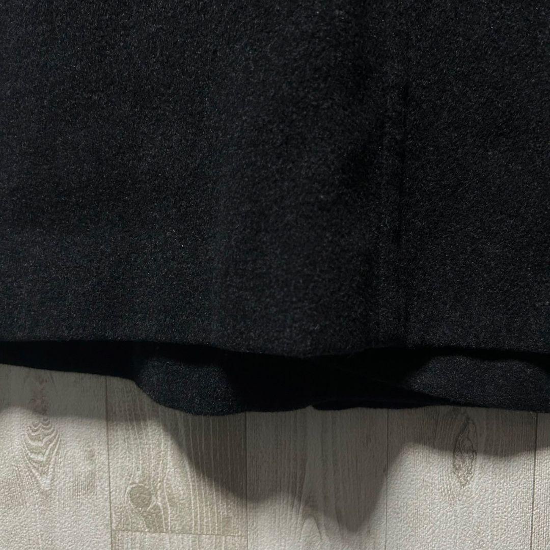 ルーニィ ウール アンゴラ ロングコート ダブルブレスト L 黒 ブラック 上品