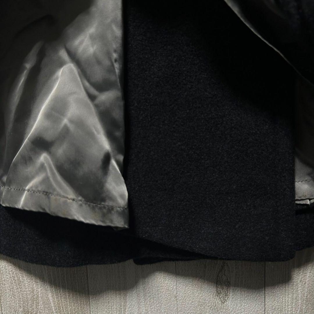 ルーニィ ウール アンゴラ ロングコート ダブルブレスト L 黒 ブラック 上品