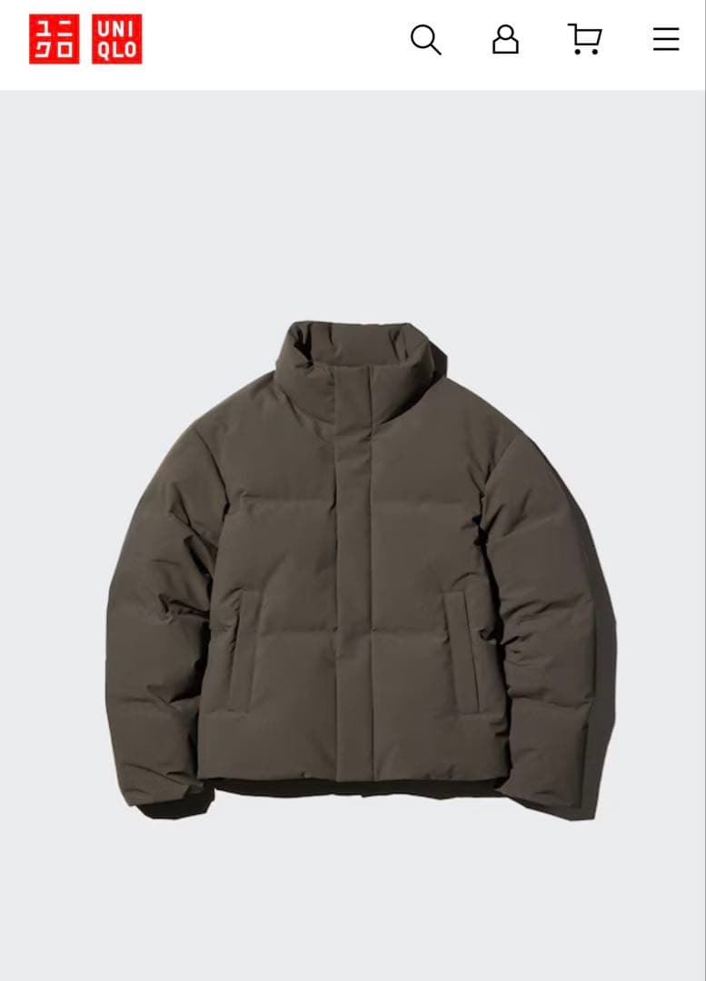 2025年新作 ユニクロ シームレスダウンジャケット ダークブラウン Sサイズ
