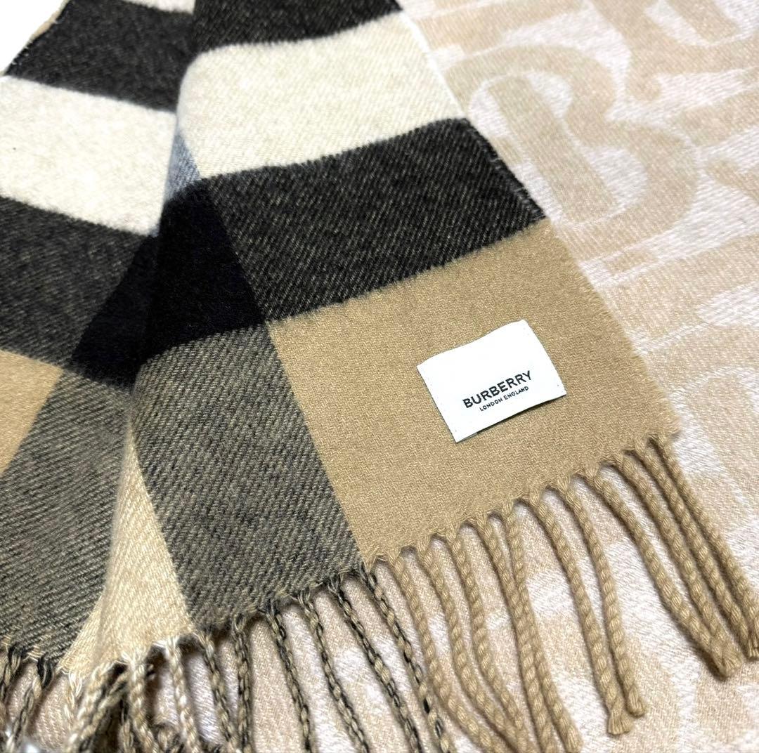 Burberry バーバリー　モノグラム柄　大判マフラー　カシミヤ