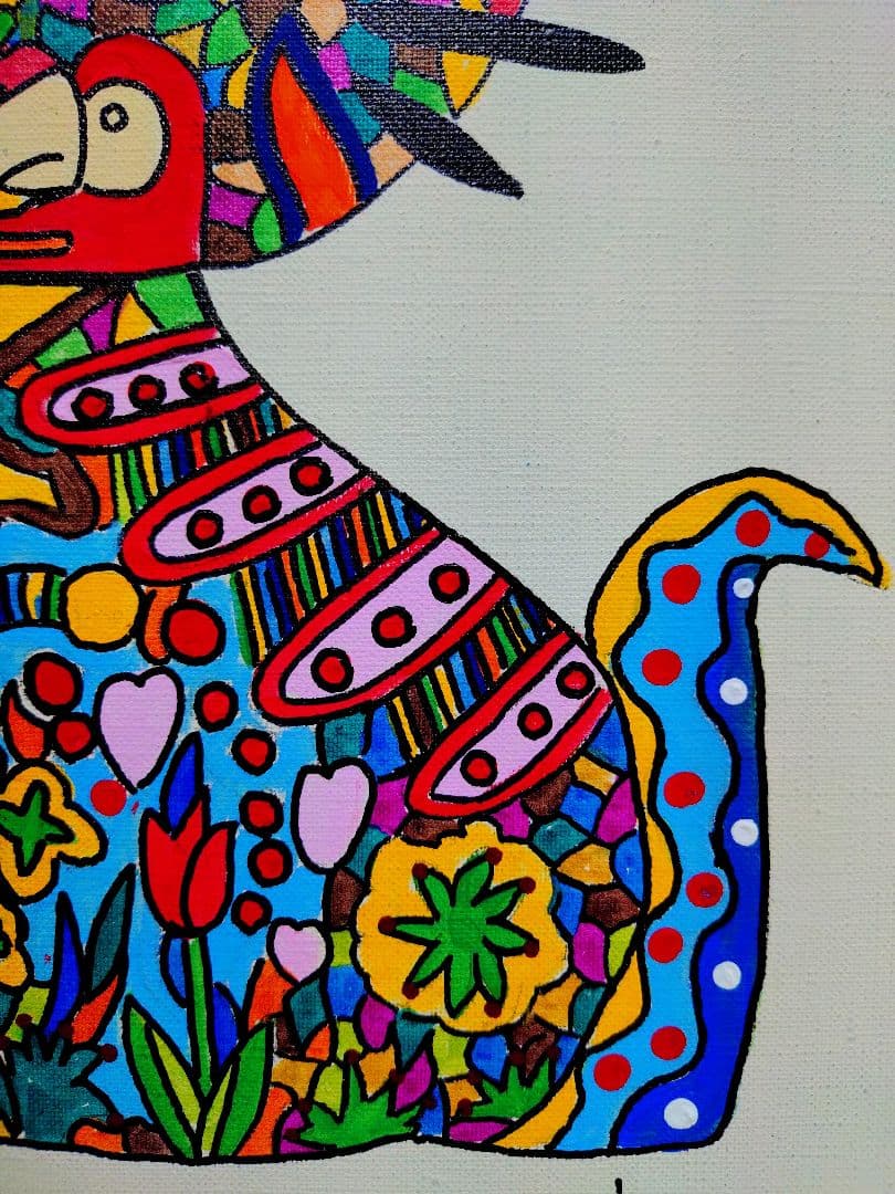 F6号】ジミー大西【Cat】手描き/表裏サイン有り/油彩/アクリル/絵画