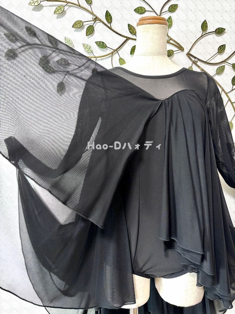 新品★トップス★M★レオタード★胸パット付き★社交ダンス★バレエ★エレガント