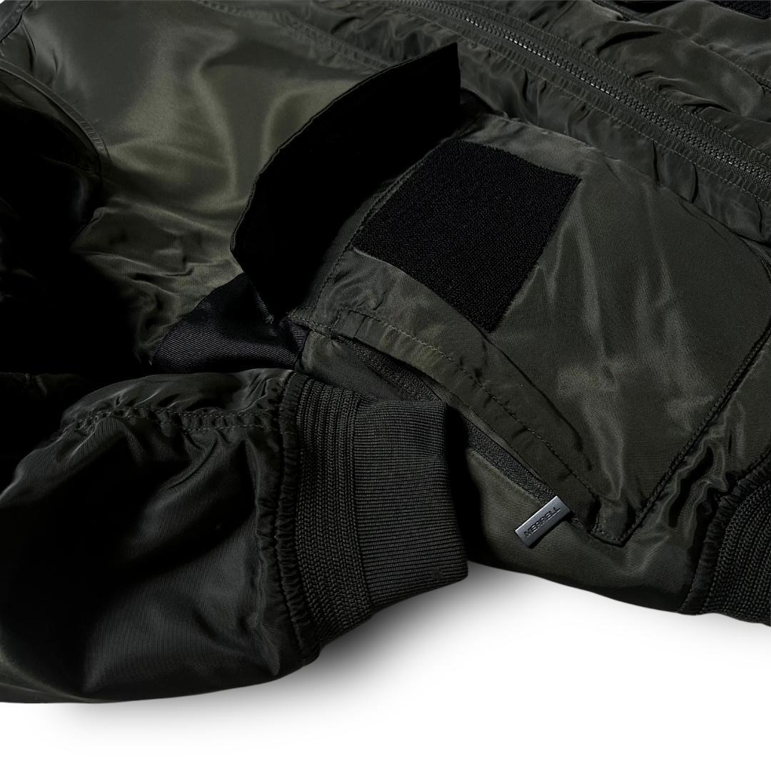 L メレル 裏地キルティング ボンバージャケット MA-1 オリーブ系