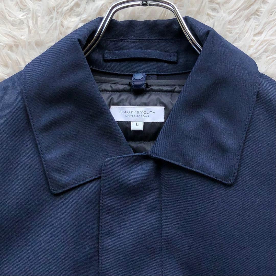 【3way】ユナイテッドアローズ ステンカラーコート　紺　L インナーダウン
