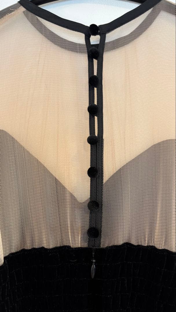 【美品】Ameri vintage アメリ チュール ベロア ロングドレス