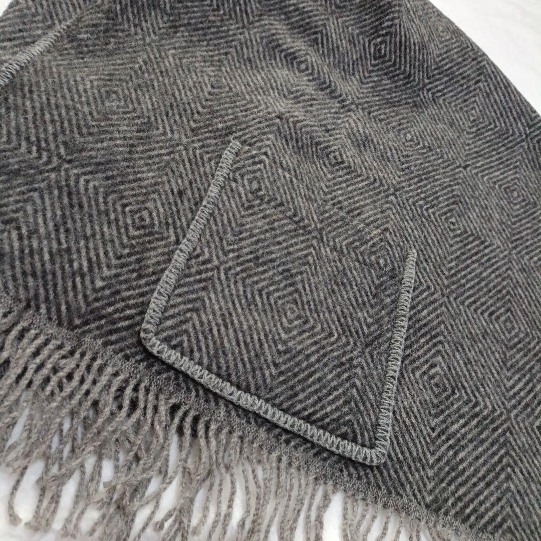 ラプアン カンクリ MARIA ポケットショール ブラック グレー ウール