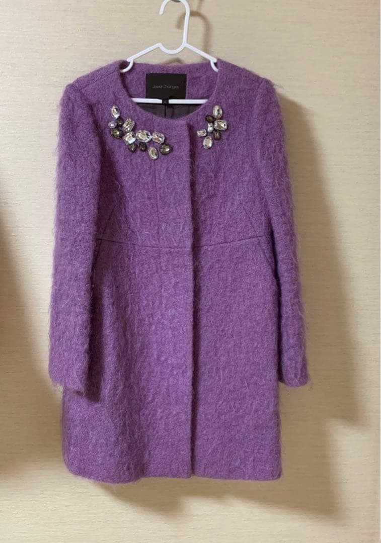 Jewel Changes シャギーコート モヘア パープル ＆マフラー付 - メルカリ