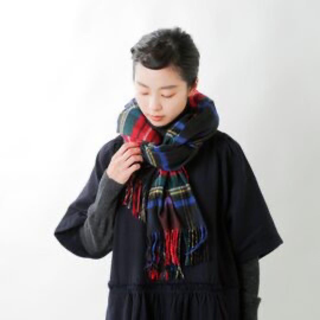 JOHNSTONS OF ELGIN △∴*チェック柄 大判ストール カシミヤ