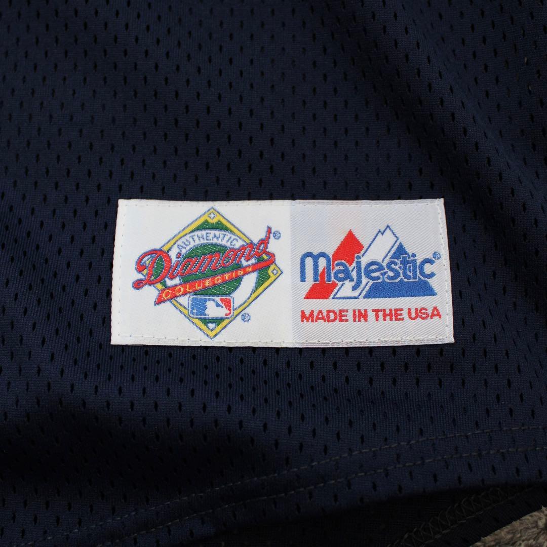 USA製90's　Majestic シアトル マリナーズ 濃紺 古着ゲームシャツ