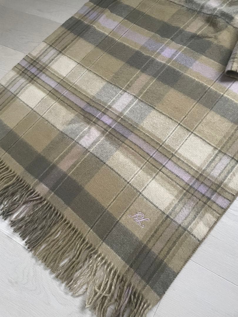 極美品 大判 肉厚 ラルフローレン ホーム 柔らかなブランケット 刺繍