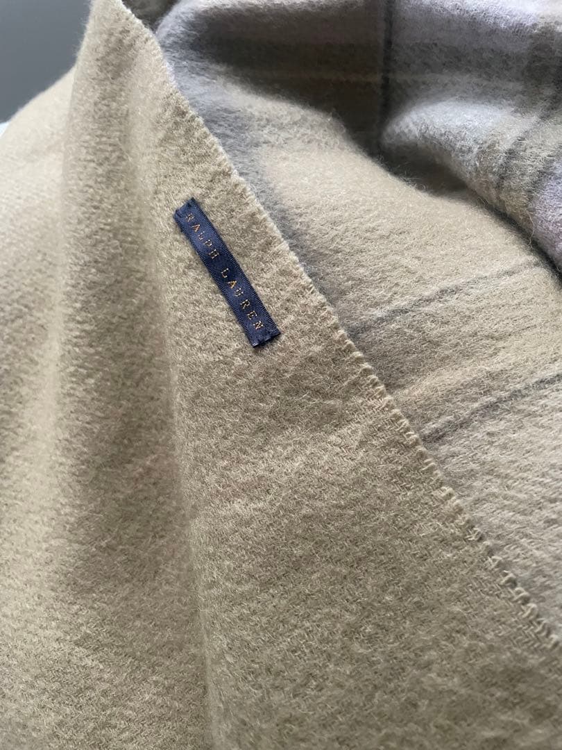 極美品 大判 肉厚 ラルフローレン ホーム 柔らかなブランケット 刺繍