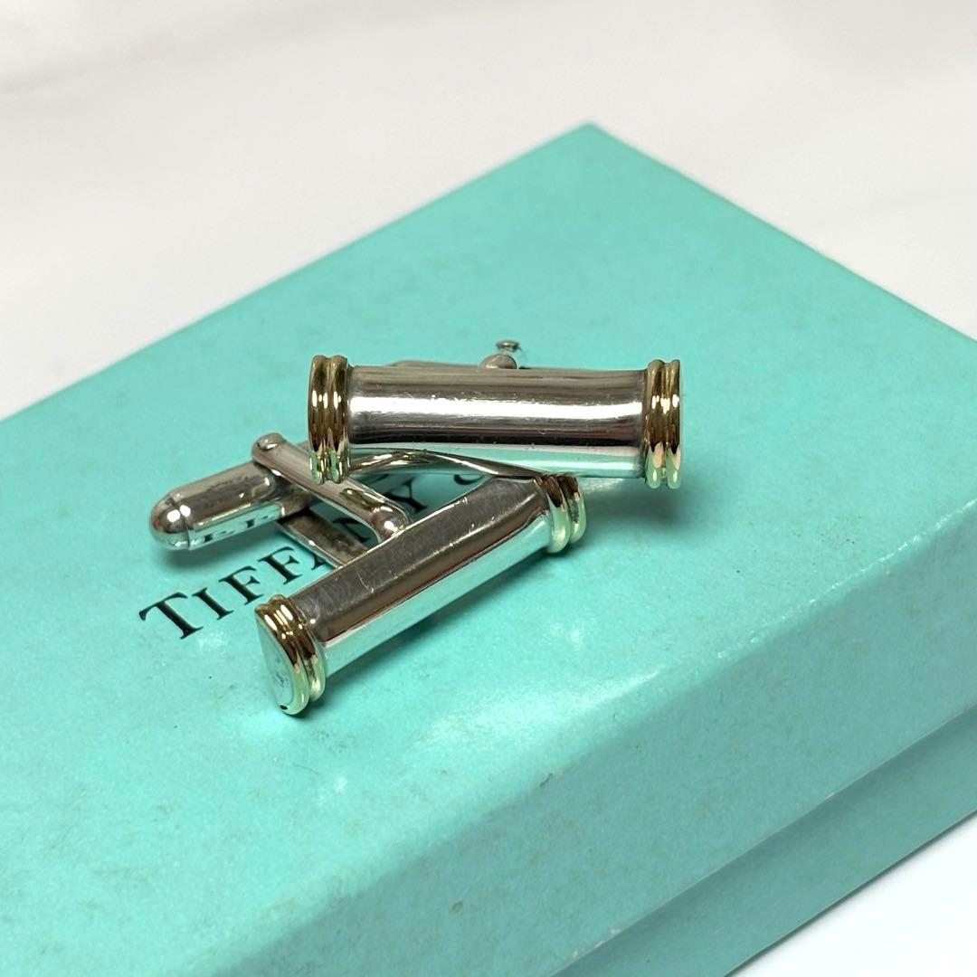 ティファニー Tiffany カフス K18 925 シルバー ゴールド コンビ