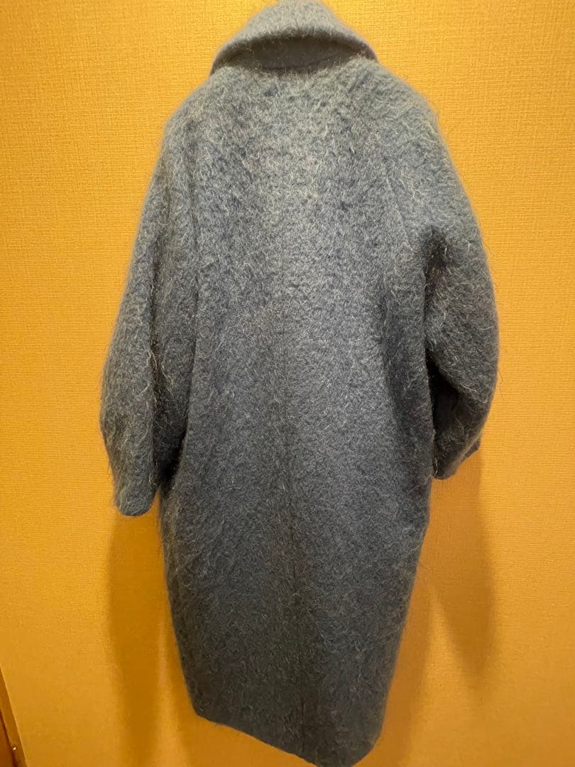 Ameri vintage SHAGGYCOAT モヘア ウールコートブルー M