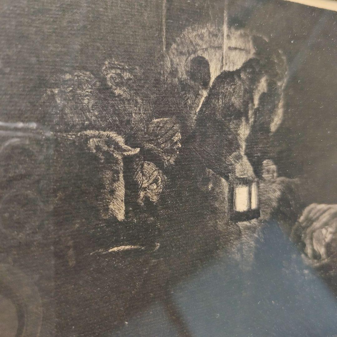 レンブラント 羊飼いの崇敬 フランス アンドレセネラー社製 銅版画?リトグラフ?