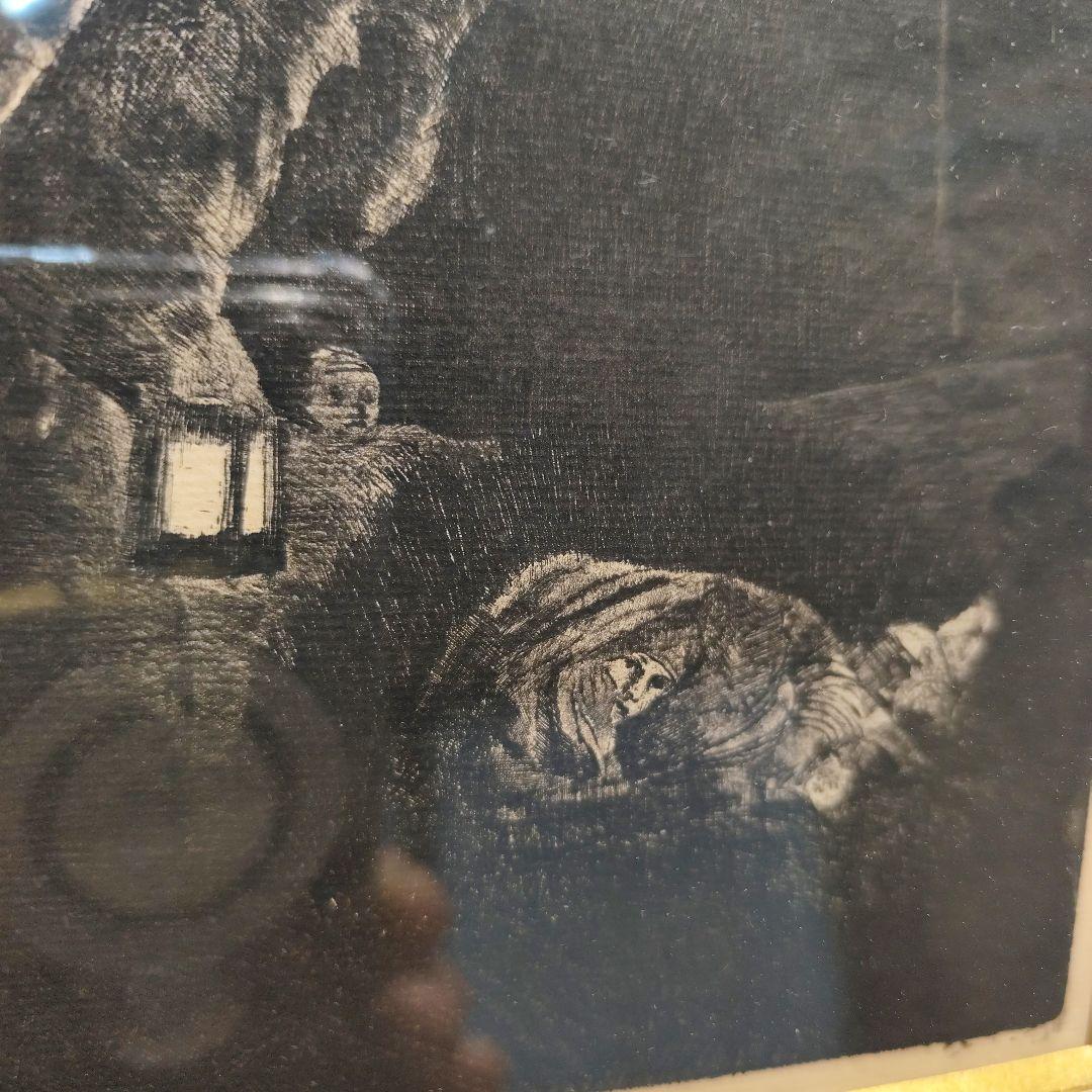 レンブラント 羊飼いの崇敬 フランス アンドレセネラー社製 銅版画?リトグラフ?