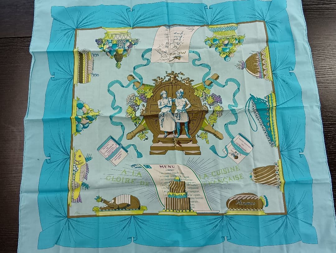 255 HERMES エルメス フランス スカーフ コットン