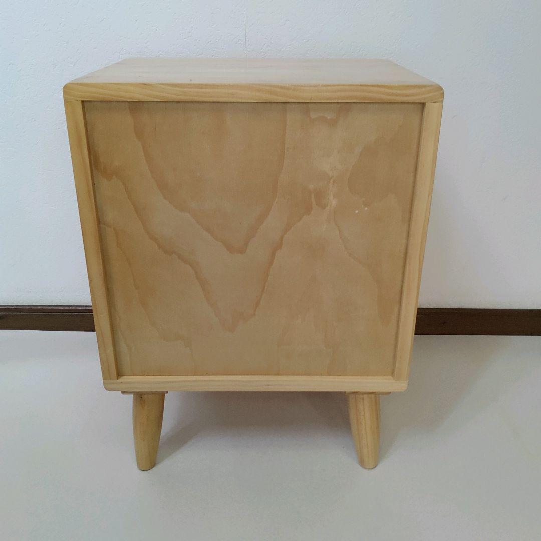 籐 木製 ベッド サイドテーブル ラタン ウッドキャビネット