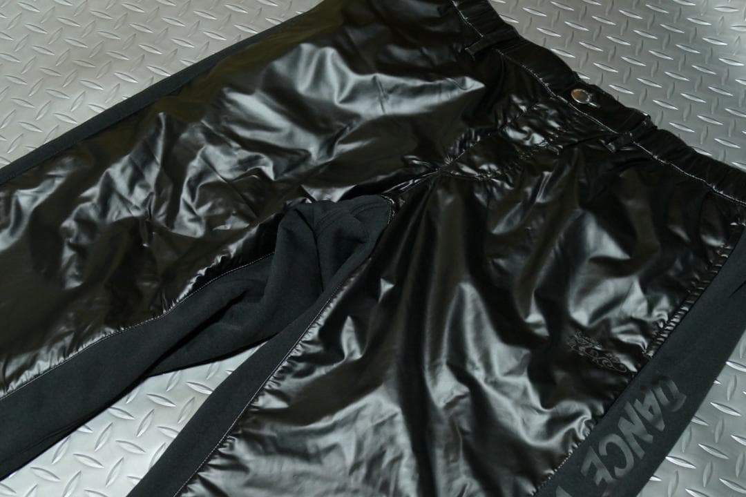 ★秋冬★ダンスウィズドラゴン★異素材切替合成皮革裏起毛パンツ★4/BK