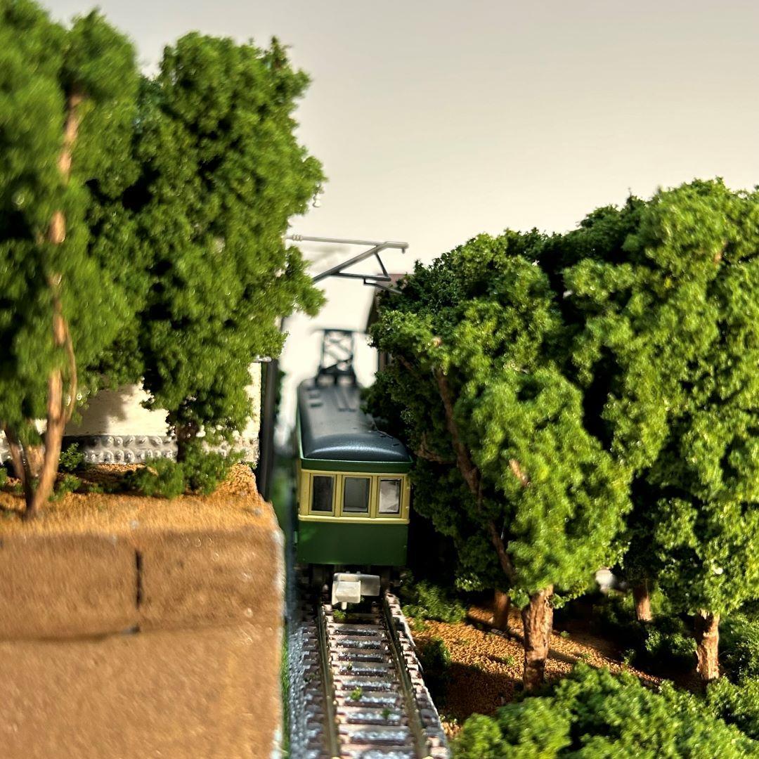 江ノ電 江の島腰越 満福寺と踏み切り 鉄道ジオラマ Nゲージ 展示台