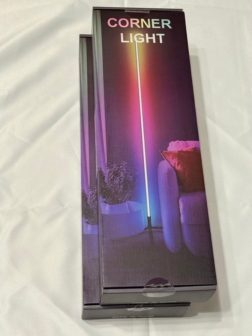 RGB 変色フロアランプ 調光可 高さ153cm LEDコーナーライト2個セット