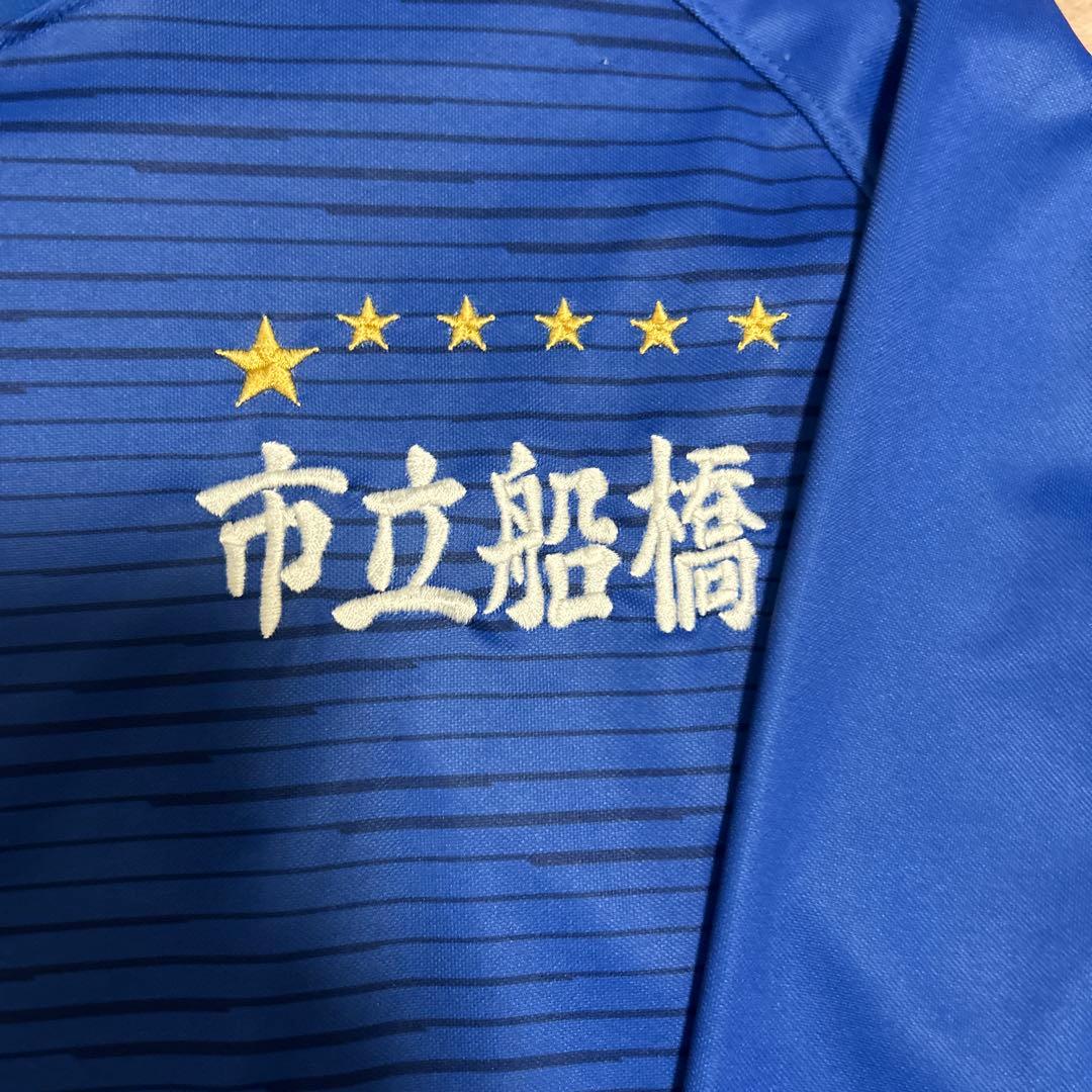 市立船橋 サッカーシャツ 刺繍 青 21 美品　本日中値下げ
