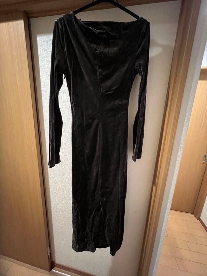 SNIDEL フロッキーベロアドレープドレス