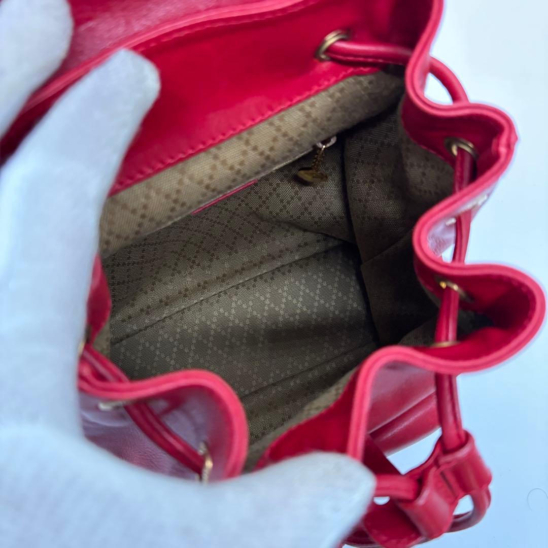 激レア美品 ✨ GUCCI リュック カーフレザー 赤 バンブー