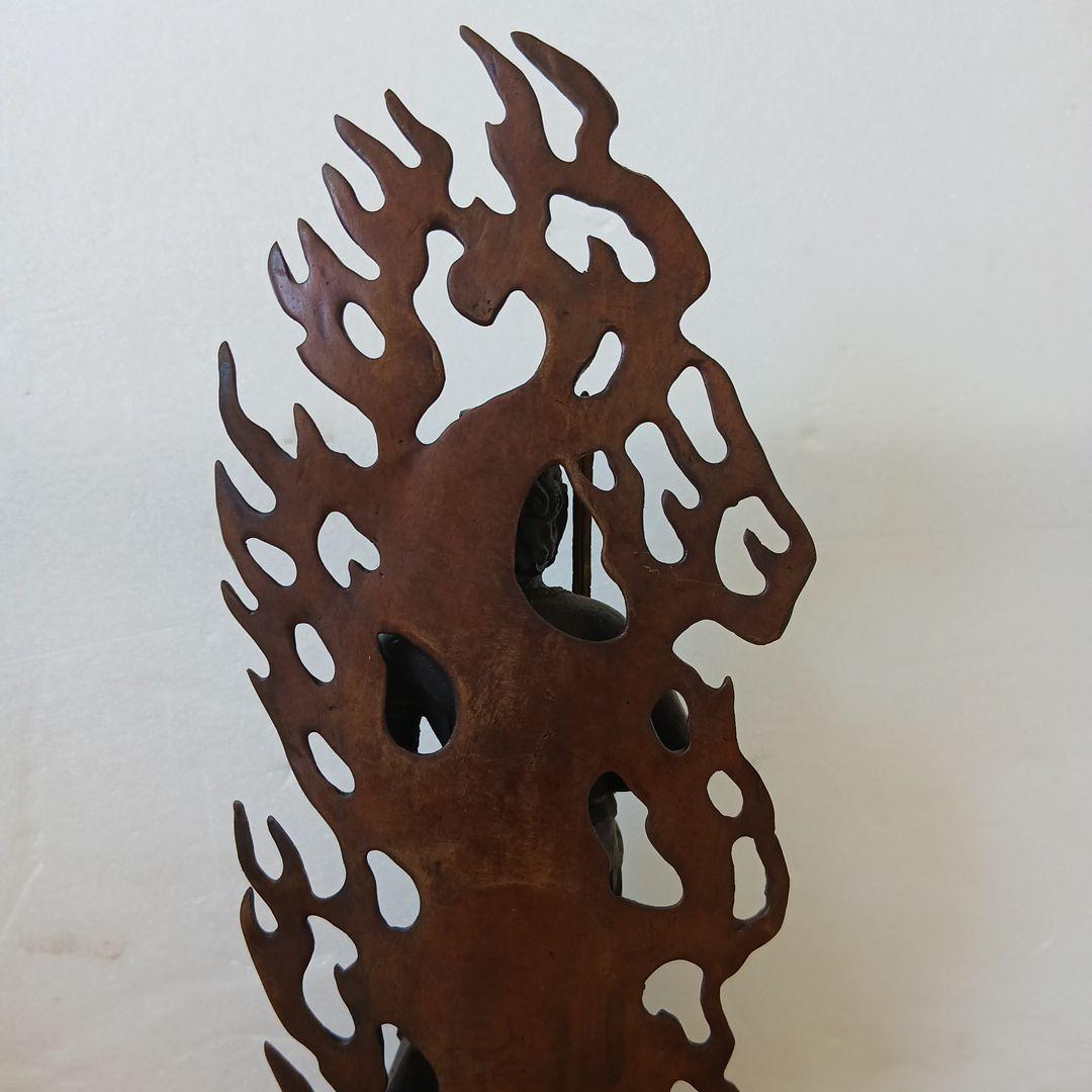 不動明王 彫刻 仏教工芸品 極上彫 倶利伽羅不動明王立