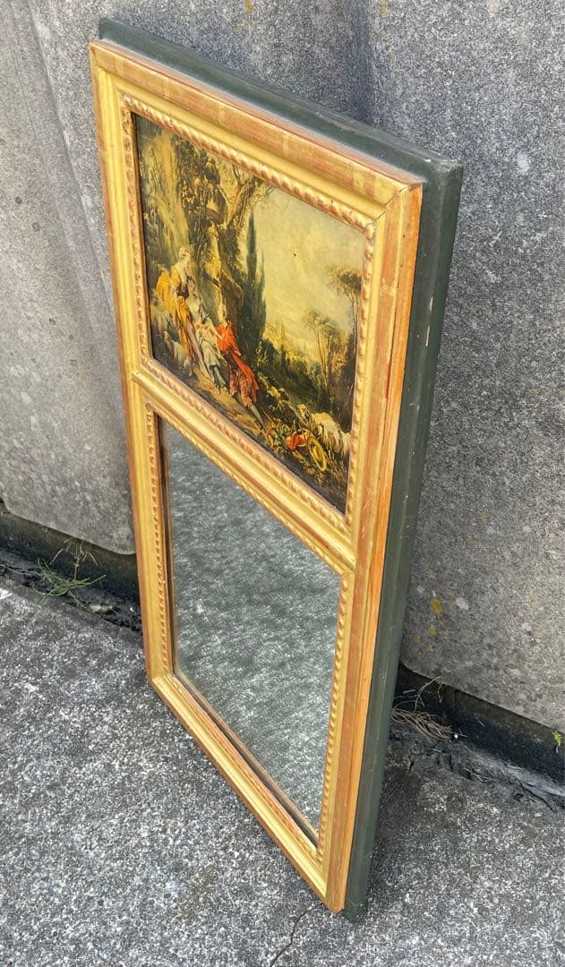 稀少/ビンテージ/イギリス製/英国製/木製/看板/ミラー付/店舗什器/③