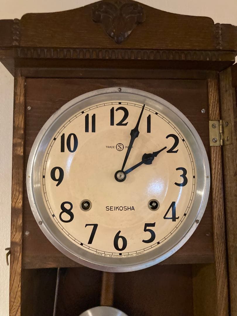 昭和レトロ 精工舎 ゼンマイ式振り子時計 ボンボン時計 稼働品②