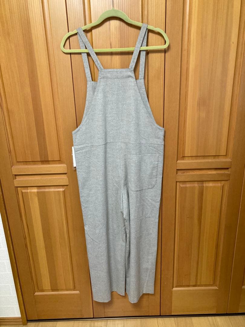 新品 ルグラジック サイドボタン ウール混サロペット 36 オートミール