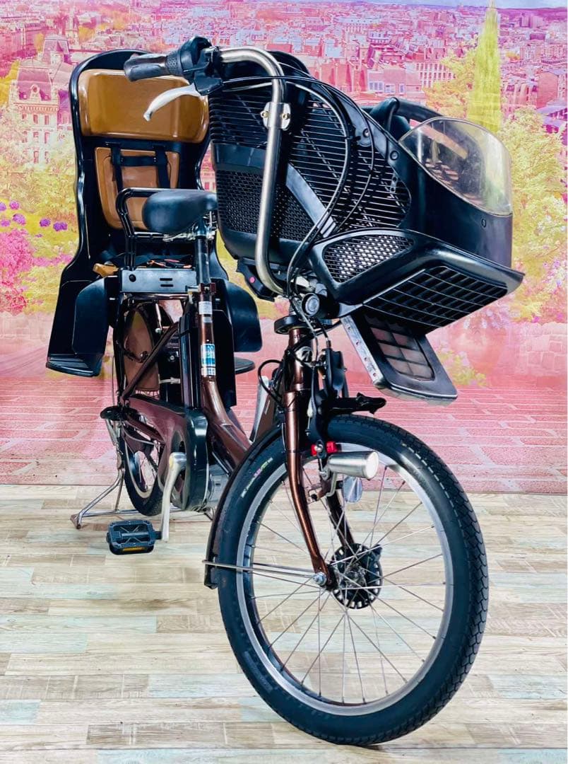 K2154 電動自転車ブリヂストン子供乗せ 20インチ 8.9Ah ブラウン