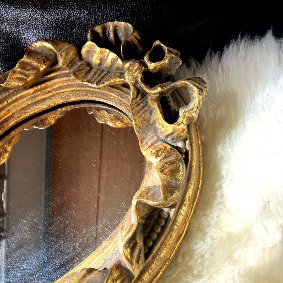 フランスアンティークリボンガーランドミラー 鏡