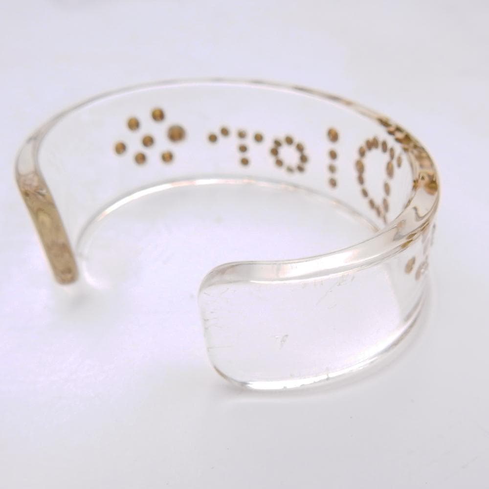 Christian Dior ラインストーン バングル ロゴ プラスチック