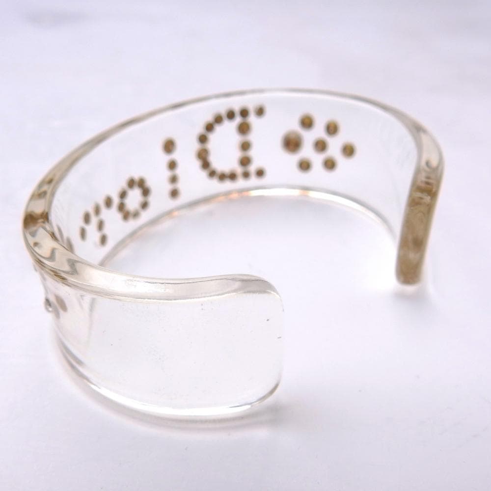 Christian Dior ラインストーン バングル ロゴ プラスチック